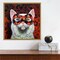 Enigma (Cat) by Lucia Heffernan 16-in. W x 16-in. H. Canvas Wall Art Print Framed in Gold